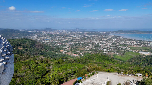 Aerial View of Phuket Landscape from the Big Buddha Statue