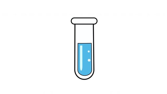 laboratory blue sample test tube icon animation loop