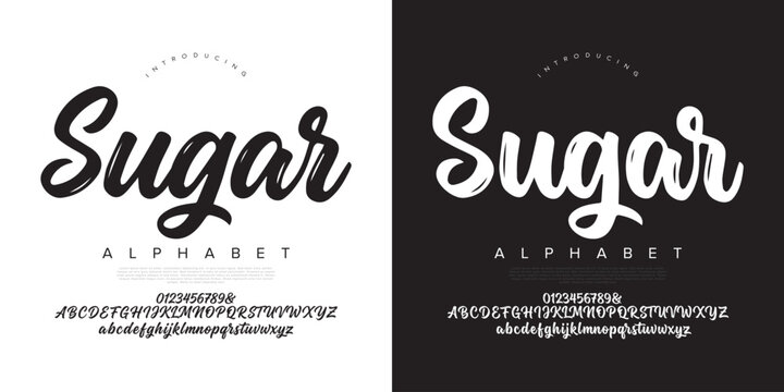 Sugar sweet brush script font for bakery logo cupcake shop branding and feminine greeting card design