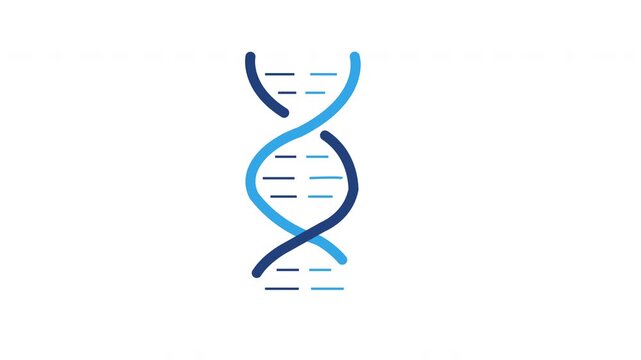 simple medical dna strand icon animation