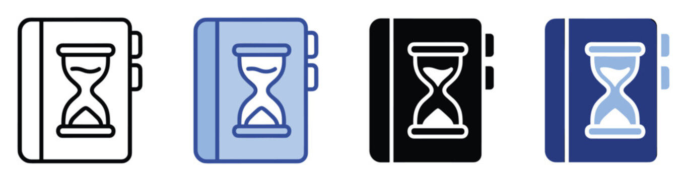 Modern planner icon with hourglass for effective time management and scheduling solutions