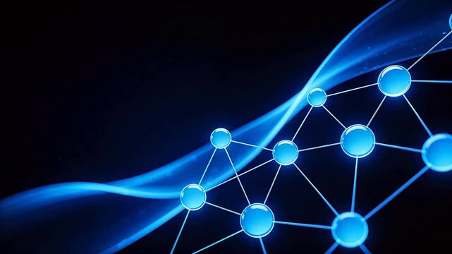 Blue network nodes on dark background