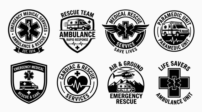 Emergency Medical Service Logos and Badges.