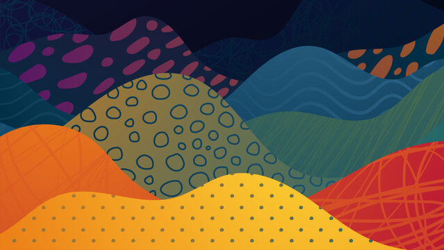 Abstract Colorful Textured Wavy Shape Background Vector Illustration
