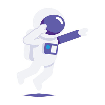 Astronaut in Space Suit Running