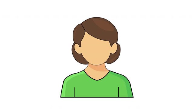 simple flat woman  character icon motion graphic