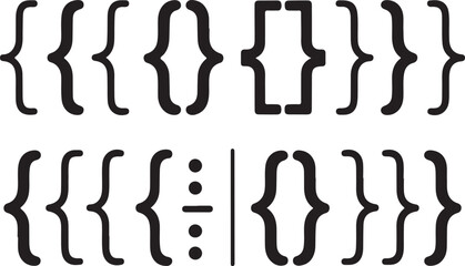 Black bracket set. Vector illustration © HARUN