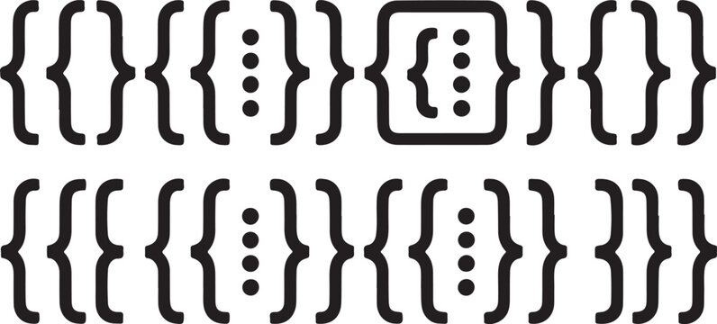 Black bracket set. Vector illustration