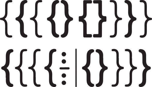 Black bracket set. Vector illustration