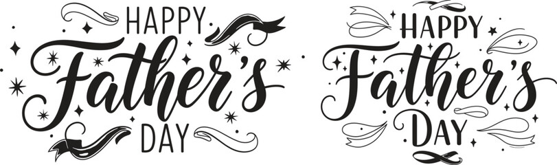 Happy Fathers Day celebration greetings card with elegant calligraphy and decorative elements © Sabbir