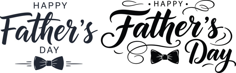 Father's Day Greeting Cards with Elegant Typography and Bows © Sabbir