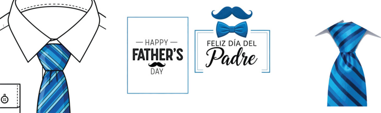 father's day card and tie template for celebration