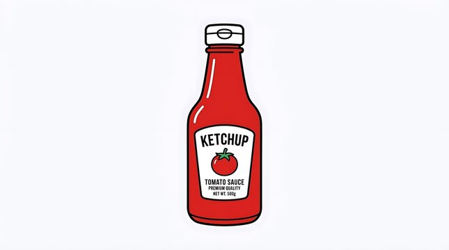 Ketchup bottle condiment illustration.
