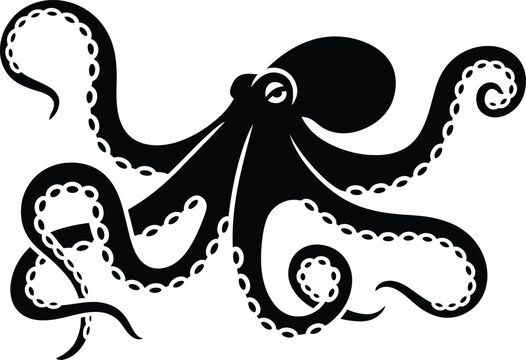 Black octopus with white suction cups 
