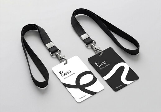 Realistic Corporate ID Card Mockup