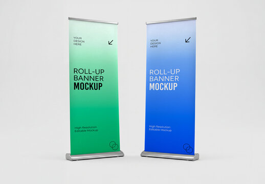 Two Roll Up Banner Mockup