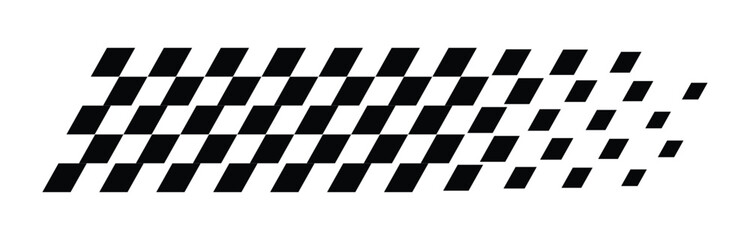Fototapeta premium Racing checkered flag. Diagonal stripes, motorsport, car race, finish line, motocross label, dynamic line for banner, sticker and design element. PNG and vector with transparent background