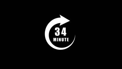  Futuristic 34 Minute Countdown Illustration with Modern Digital Interface © MDROFIQUL
