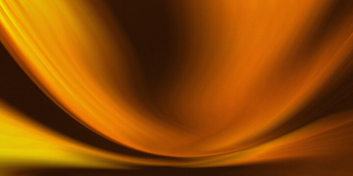 Abstract gold and orange background with a subtle smoky color transition, soft, sweeping parabolic curves