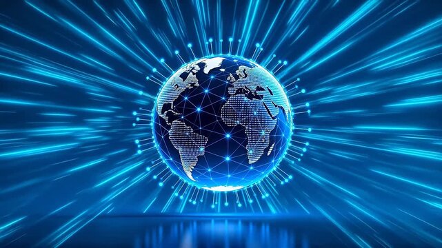 Digital globe with network connections