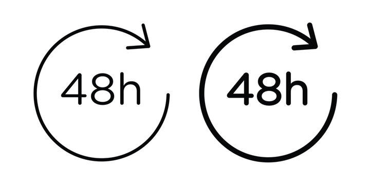 48 hours icon series in black