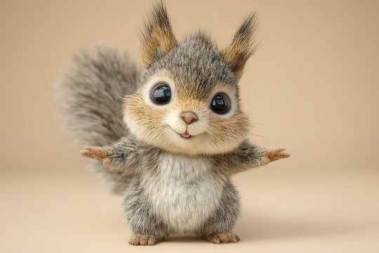 cartoon style 3d squirrel 