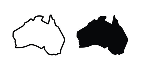Australia map icon series in black © Pop