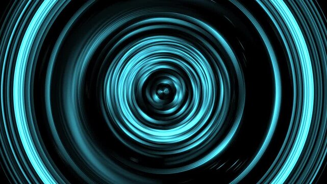 Bright glowing blue circle shapes spiraling and expanding animation