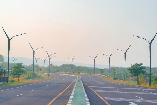 road in the morning, This is located in Kretek, Bantul, Yogyakarta