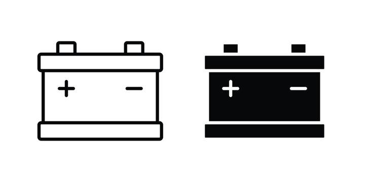 Car Battery icon series in black