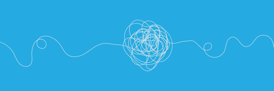 Hand-Drawn Scribbles of Tangled Intertwined Lines in Different Shapes and Size. Editable Line. Adjustable Stroke Width . EPS 10 .
