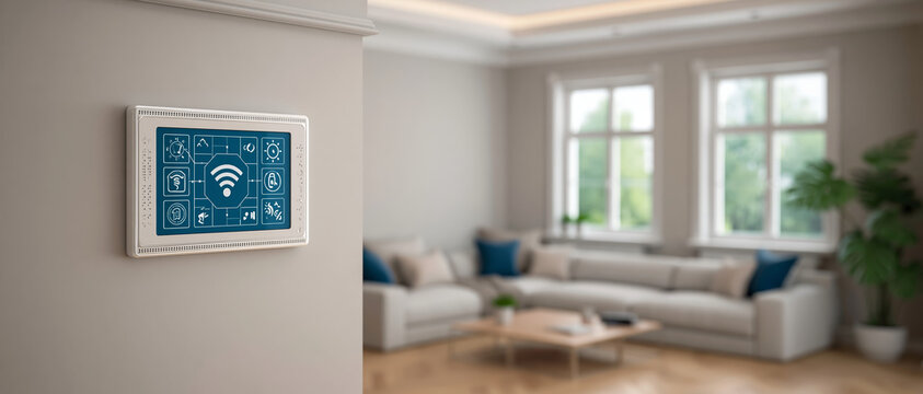 Smart home automation control panel wireless living room technology interior modern digital wifi smart home automation control panel with wireless