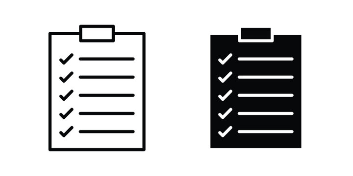 Checklist icon series in black