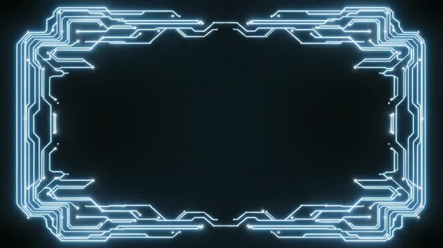 Circuit Board Frame Design: An intricate circuit board design, radiating a futuristic digital aesthetic, perfect for technology concepts and advanced computing projects.