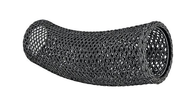 woven basket shape black and white illustration on white background