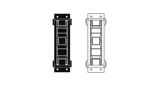 ladder silhouette on white background technical drawing