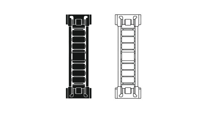 ladder silhouette on white background linear graphic