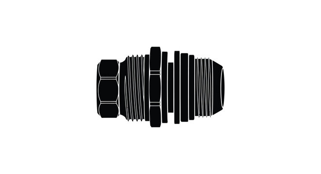 hose connector silhouette on a white background