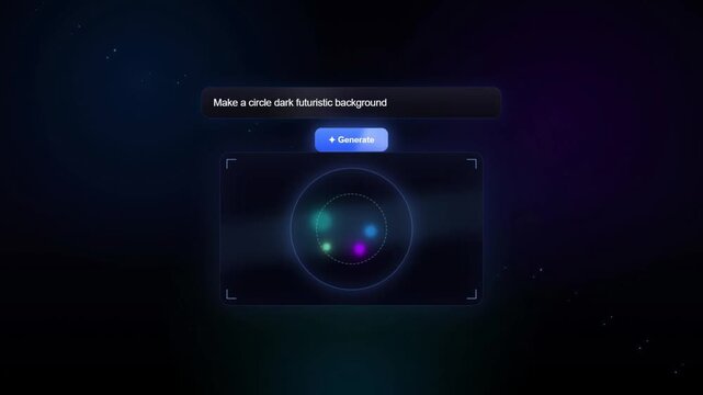 AI Generator Interface Make Circle Dark Futuristic Background Prompt Motion Graphic
