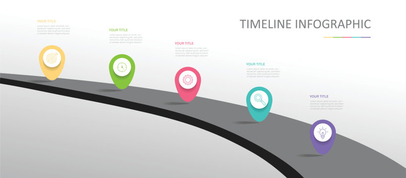 Business roadmap timeline infographic template with pointers designed for city background milestone. Process timeline roadmap. presentation chart Vector illustration.