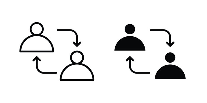 employee turnover icon series in black