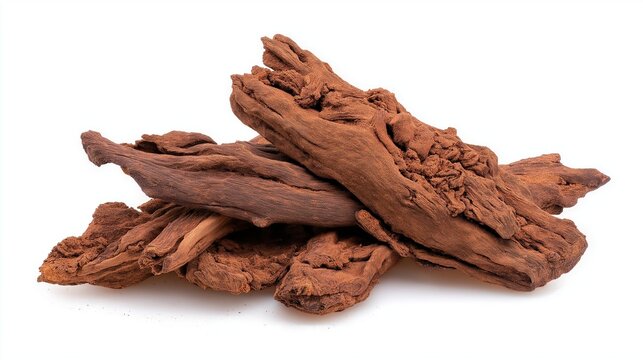 Limonia Acidissima bark isolated on white background