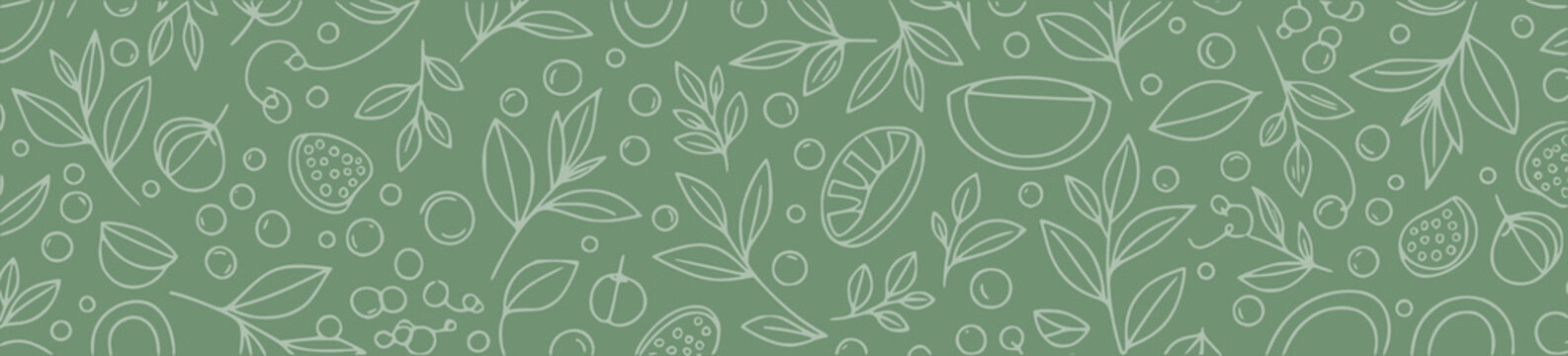 kombucha background pattern vector, botanical tea leaf scoby starter culture fermentation line art illustration, hand drawn doodle style for packaging and label design, organic fermented drink 

