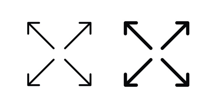 Expand arrows icon series in black