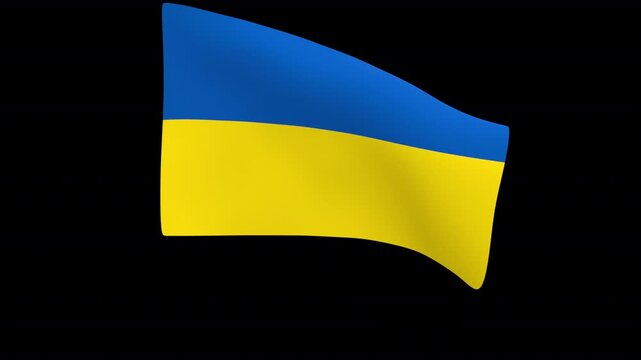 Flag of Ukraine &ndash; 3d render looped with alpha channel.

