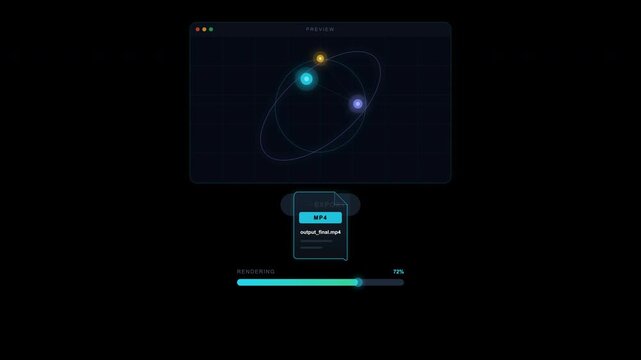 Ai Animation Generator Dark screen showcasing a solar system animation, ideal for sciencerelated presentations, educational videos, and spacethemed multimedia projects.