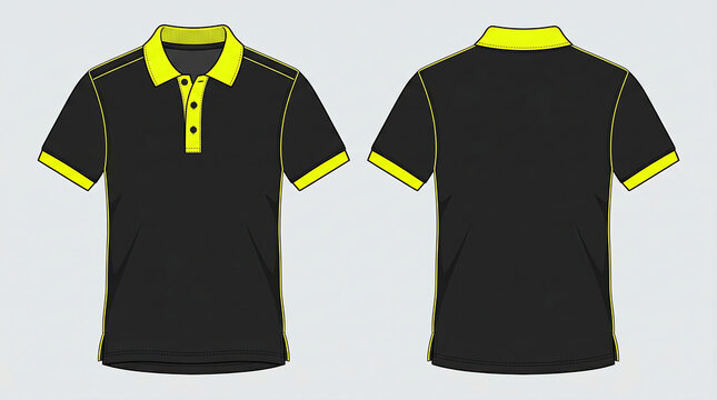 black and yellow polo shirt design.