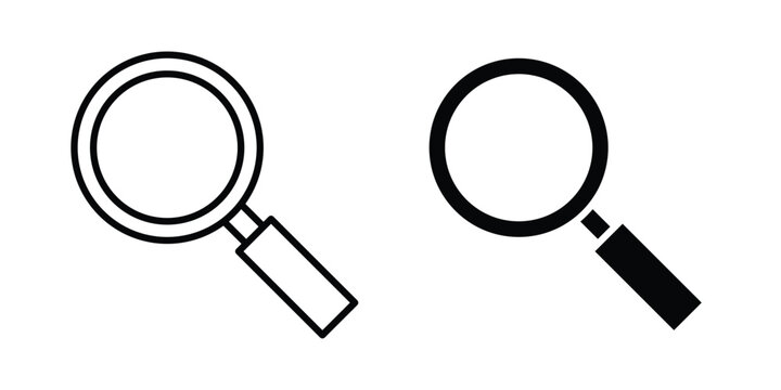 Magnifying glass icon series in black
