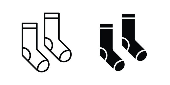 Pair of socks icon series in black
