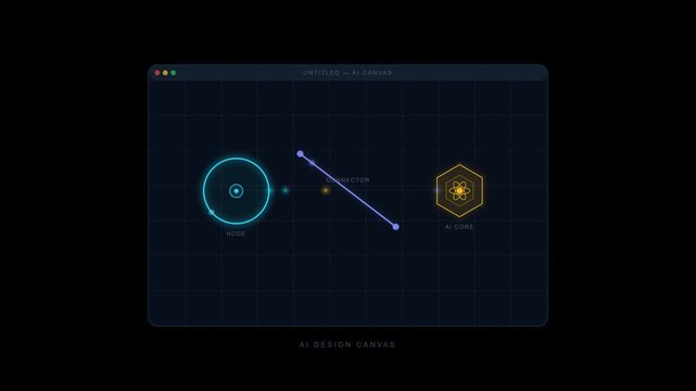 Ai Animation Generator Perfect for tech or networking projects, this image of a dark user interface with two connected nodes is sleek and modern.